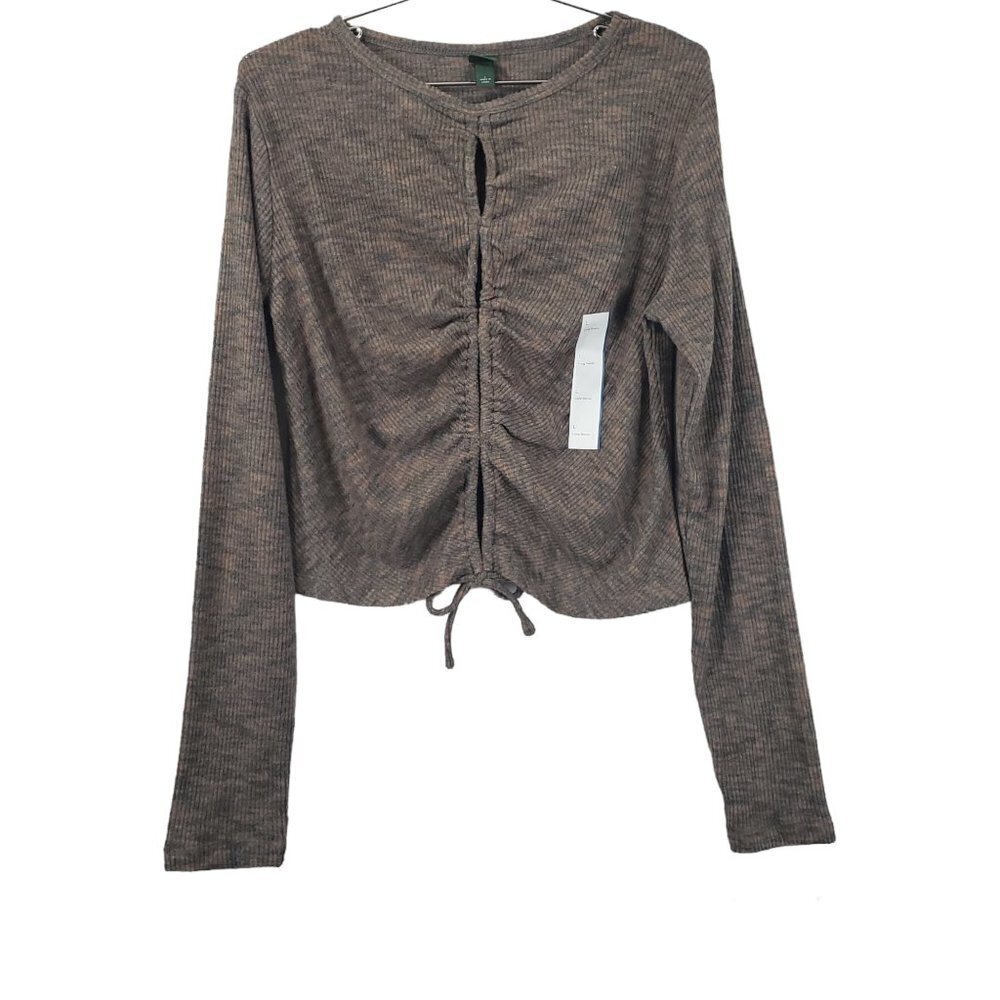 💎064 Wild Fable Long Sleeve Cinch Tie Top